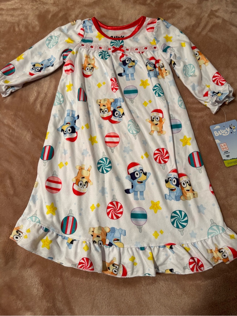 NWT Bluey Holiday Flame Resistant Nightgown, Toddler Size 2T